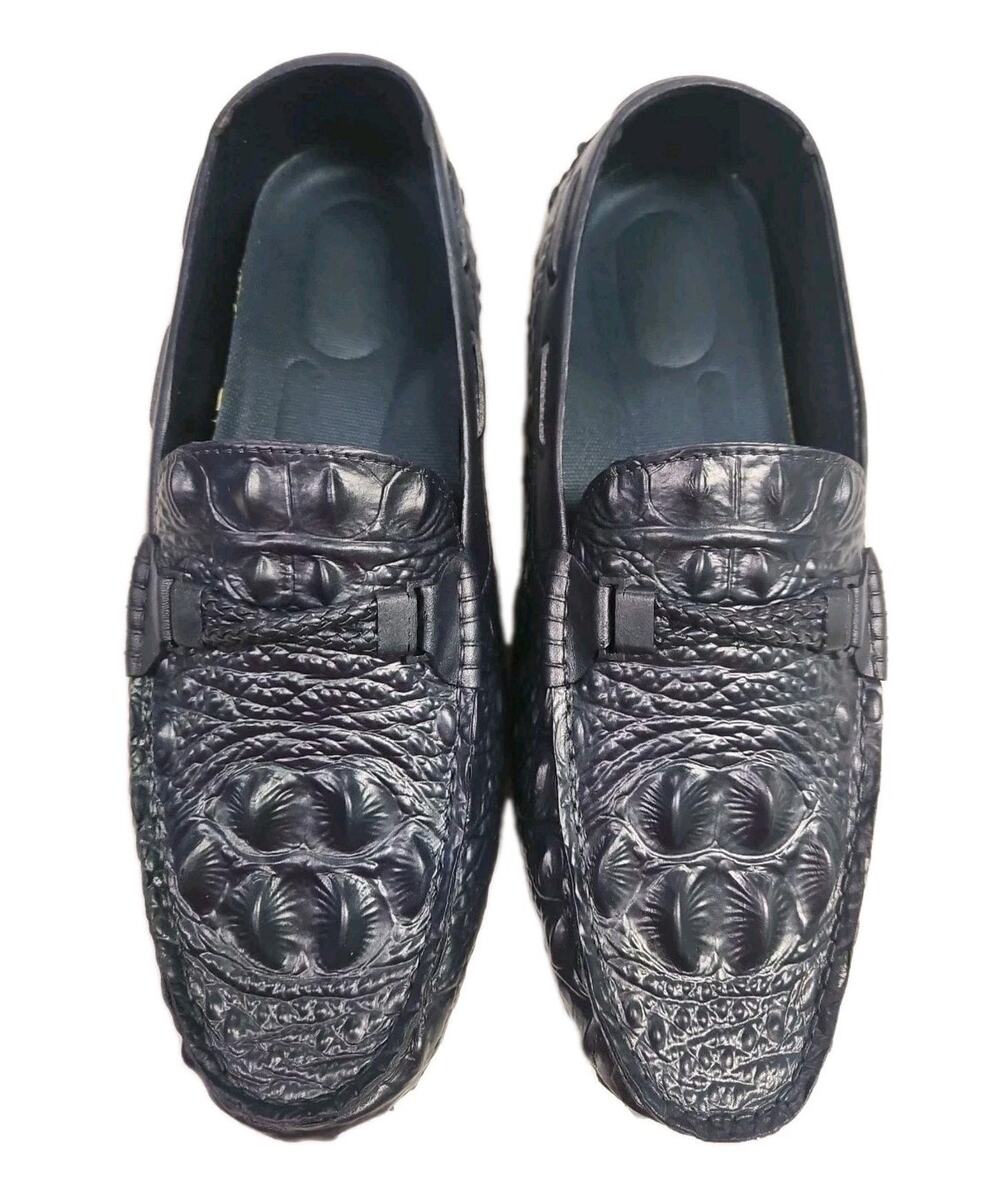 Unbranded Loafers Mens Size 11 Dark Blue Croc Embossed Slip On Rubber *Note